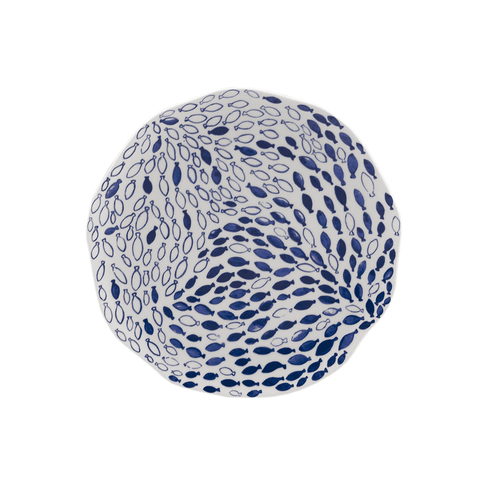 BLUE DINNER PLATE CM 27 FISHES - UNITABLE - Compralo en CorinneRegalos.com