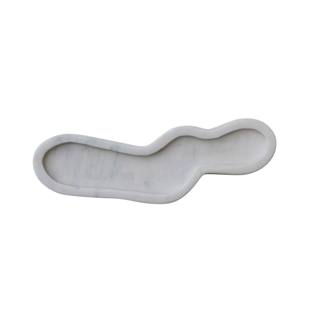 12L X 3-3/4W MARBLE ORGANIC - CREATIVE COOP - Compralo en CorinneRegalos.com