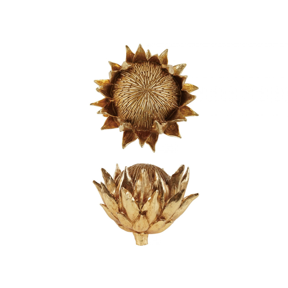 RESIN ARTICHOKE, GOLD FINISH - CREATIVE COOP - Compralo en CorinneRegalos.com