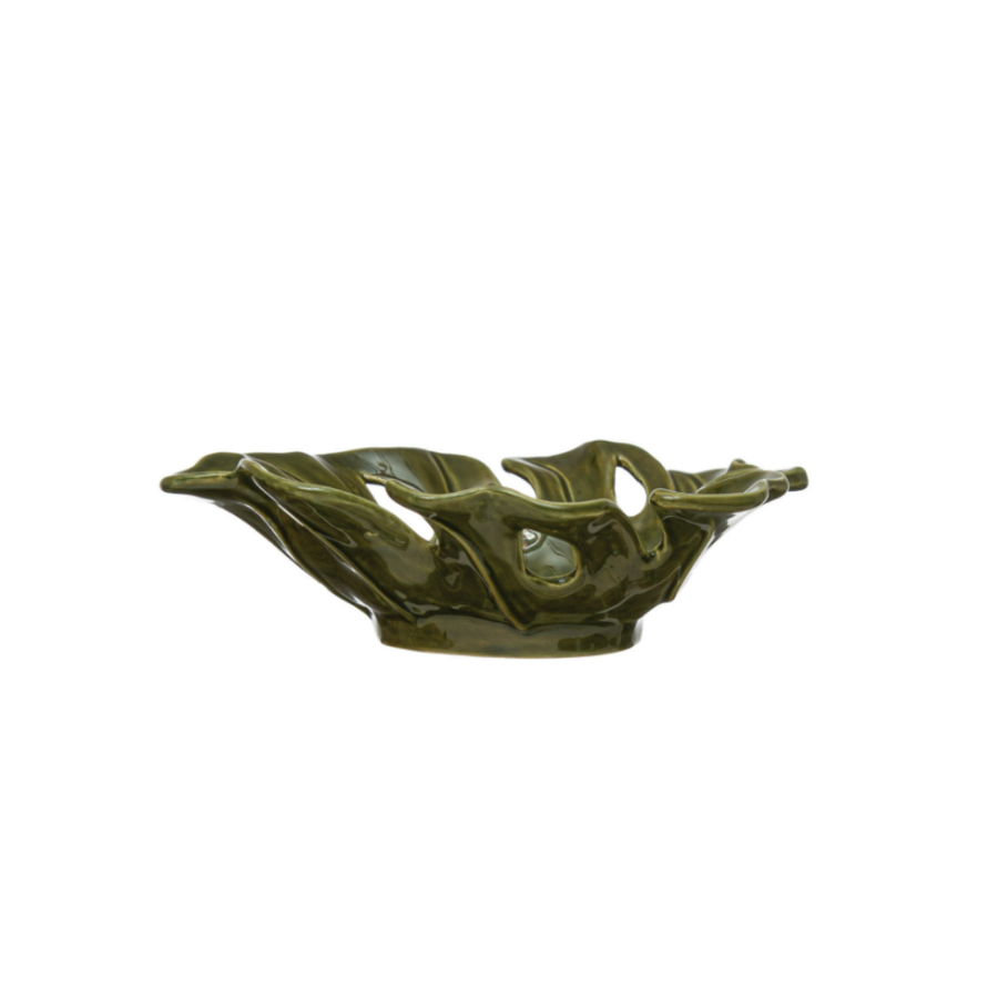 7L X 6W X 2H STONEWARE LEAF - CREATIVE COOP - Compralo en CorinneRegalos.com
