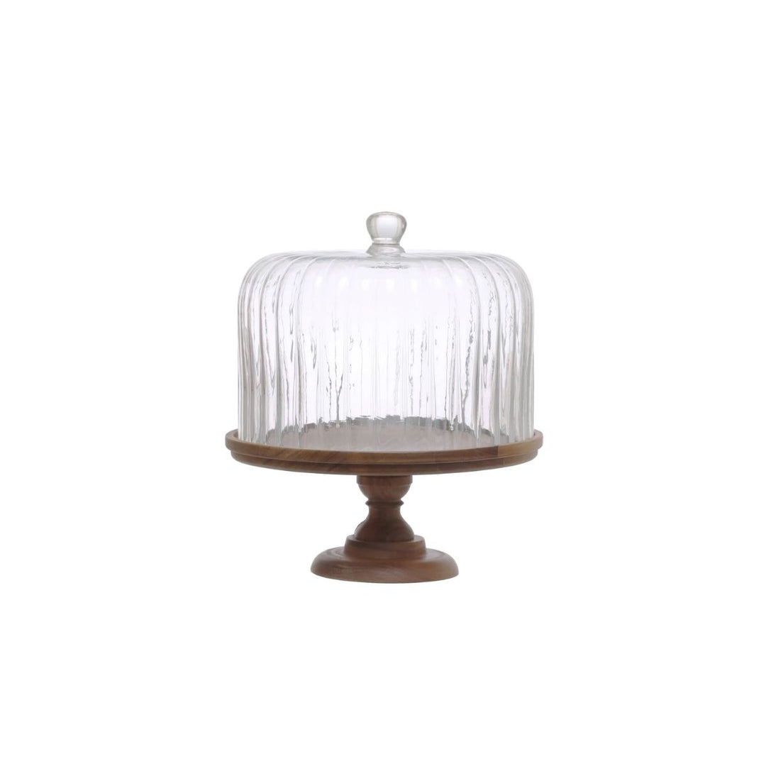 "S/2 13""H Glass Cake Stand w"