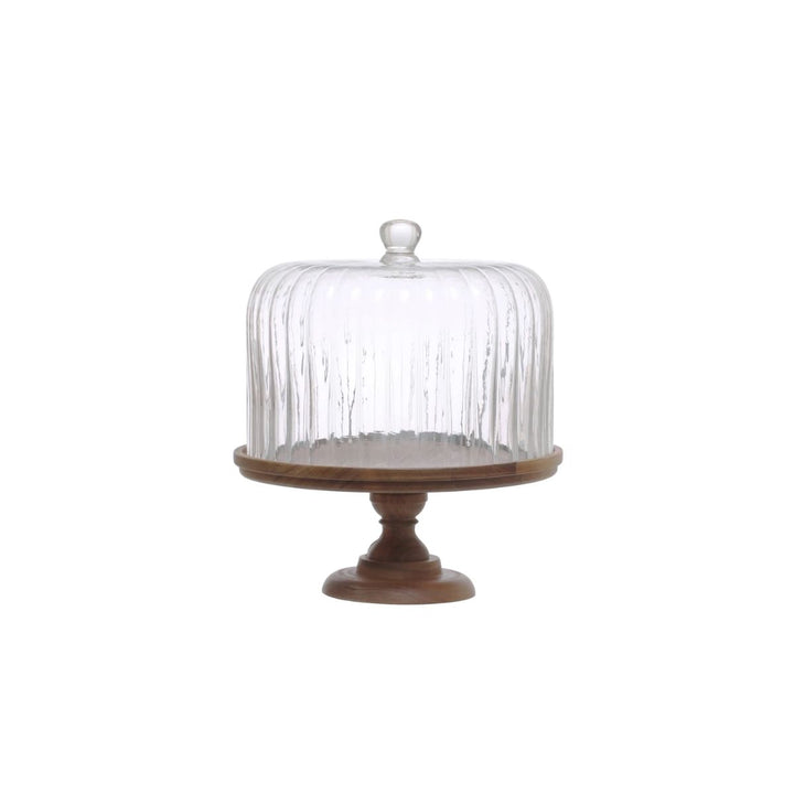 "S/2 13""H Glass Cake Stand w"