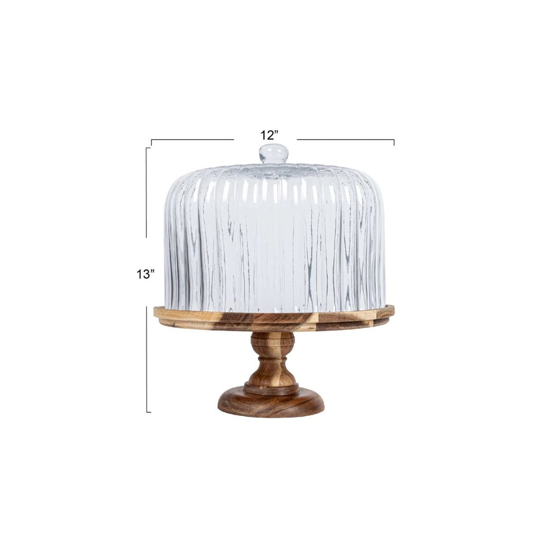 "S/2 13""H Glass Cake Stand w"