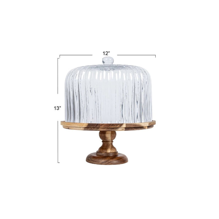 "S/2 13""H Glass Cake Stand w"