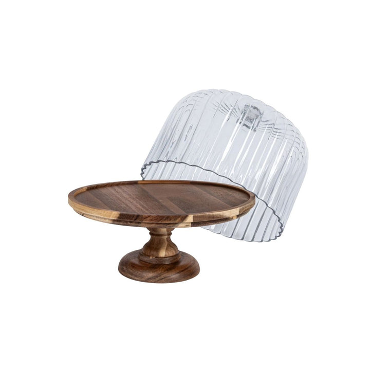 "S/2 13""H Glass Cake Stand w"