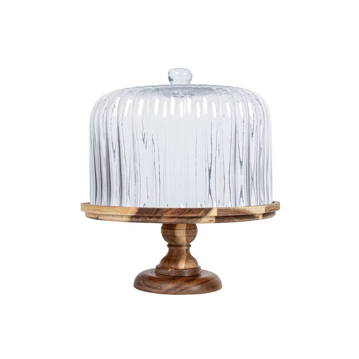 "S/2 13""H Glass Cake Stand w"