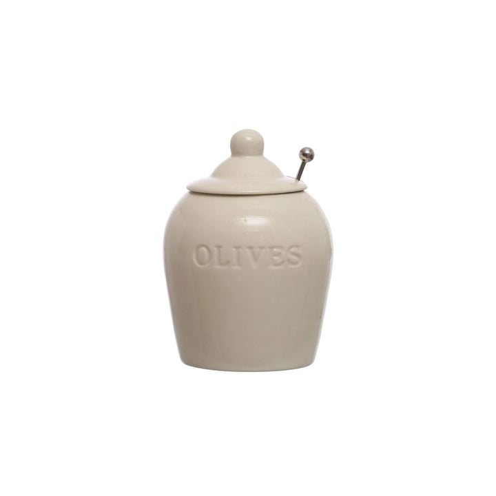 "S/2 5-3/4""H Stoneware Olive"