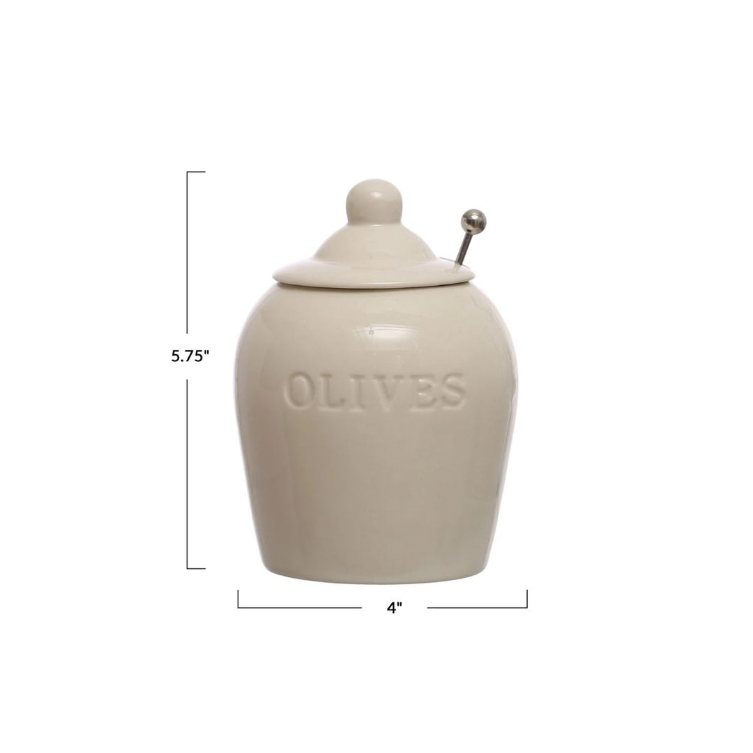 "S/2 5-3/4""H Stoneware Olive"