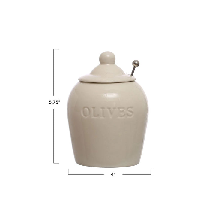 "S/2 5-3/4""H Stoneware Olive"