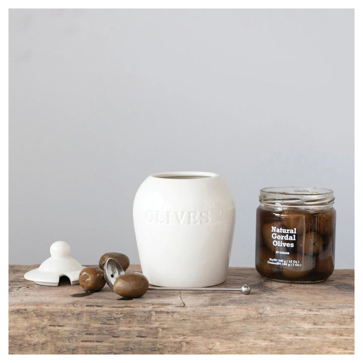 "S/2 5-3/4""H Stoneware Olive"