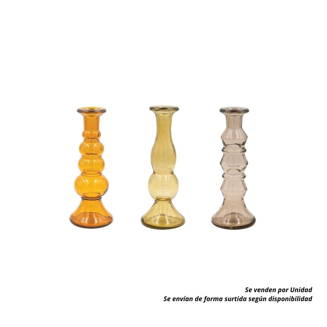 "8 3/4"" Glass Candle Holders," - CREATIVE COOP - Compralo en CorinneRegalos.com