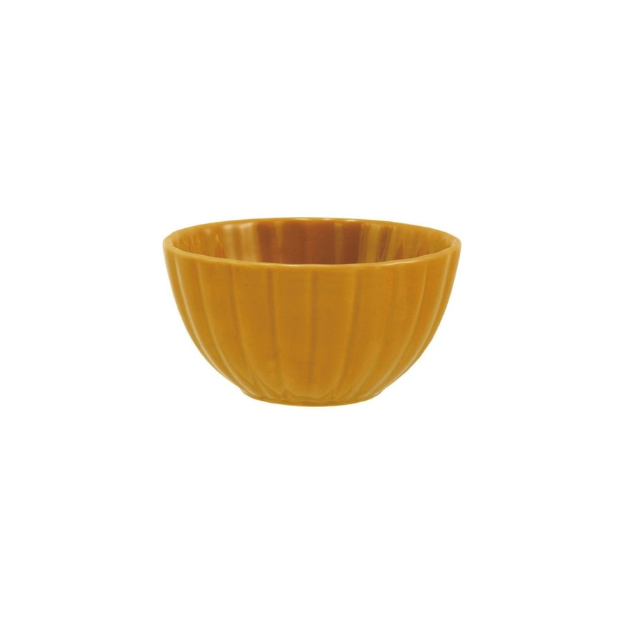 "4-3/4""Rdx2-1/2""H Stoneware Fluted Bowl, Mustard, EOWV" - CREATIVE COOP - Compralo en CorinneRegalos.com