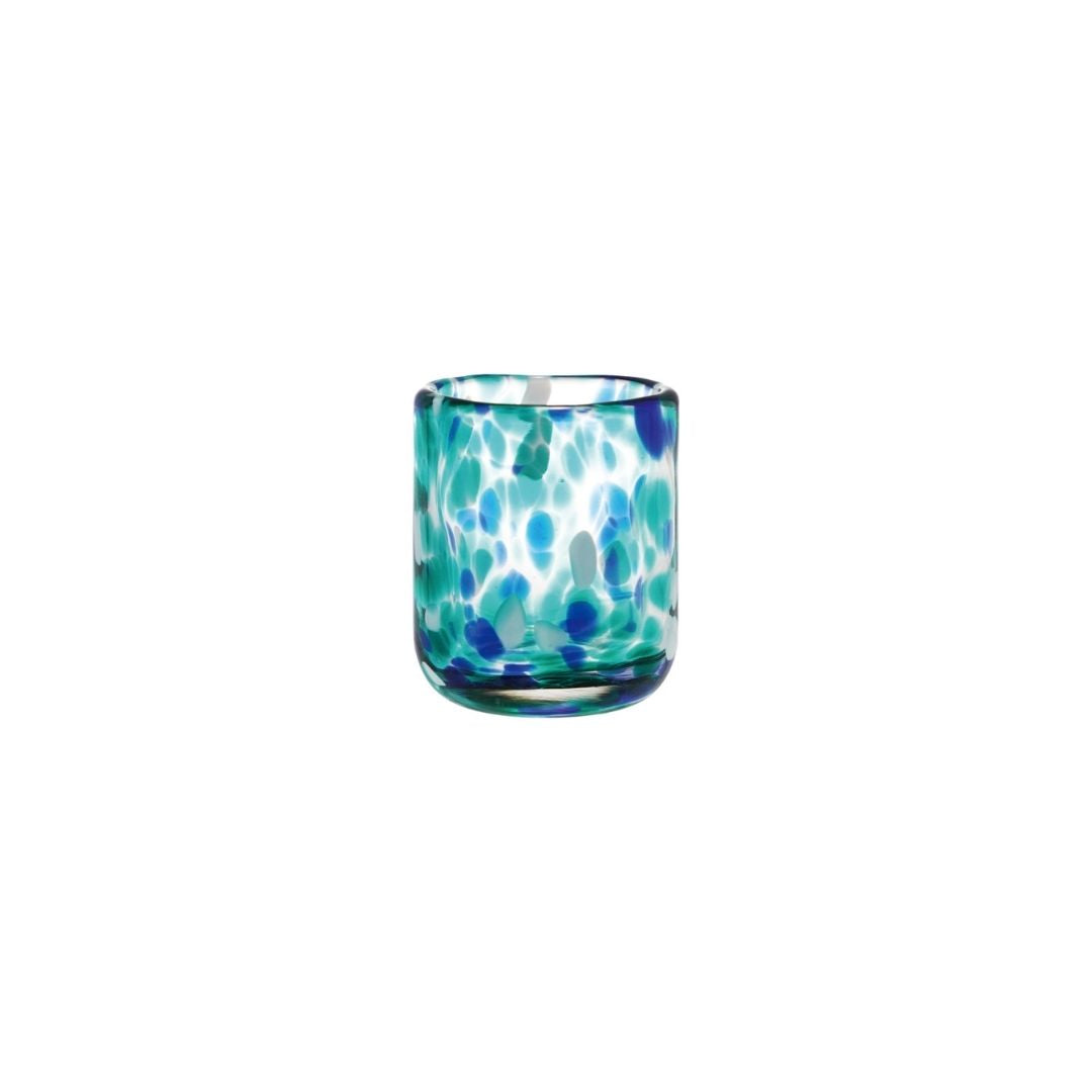 "2"" Rd x 2-1/4""H 2 oz. Confetti Shot Glass, Blue" - CREATIVE COOP - Compralo en CorinneRegalos.com