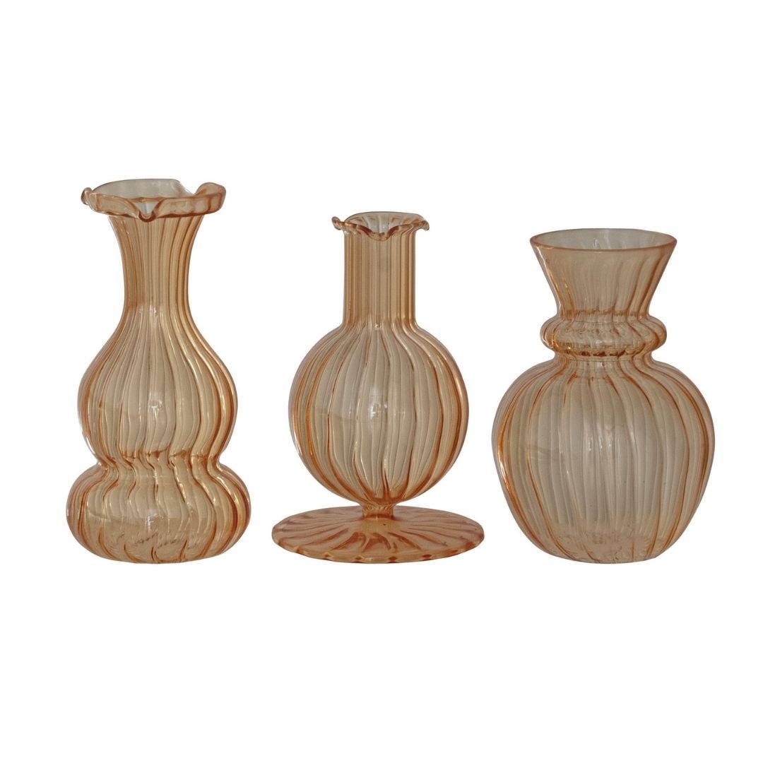 Hand-Blown Glass Vase, Amber Color, 3 Styles - CREATIVE COOP - Compralo en CorinneRegalos.com