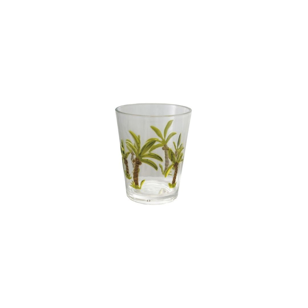 Acrylic Drinking Glass W Palm Trees Green & Brown - CREATIVE COOP - Compralo en CorinneRegalos.com