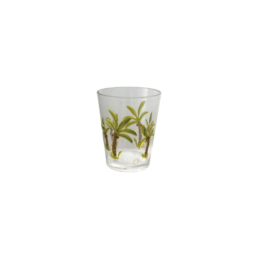 Acrylic Drinking Glass W Palm Trees Green & Brown - CREATIVE COOP - Compralo en CorinneRegalos.com