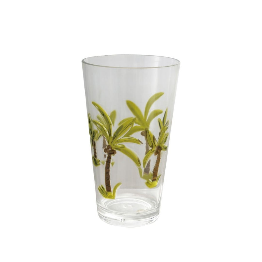 Acrylic Drinking Glass W Palm Trees Green & Brown - CREATIVE COOP - Compralo en CorinneRegalos.com