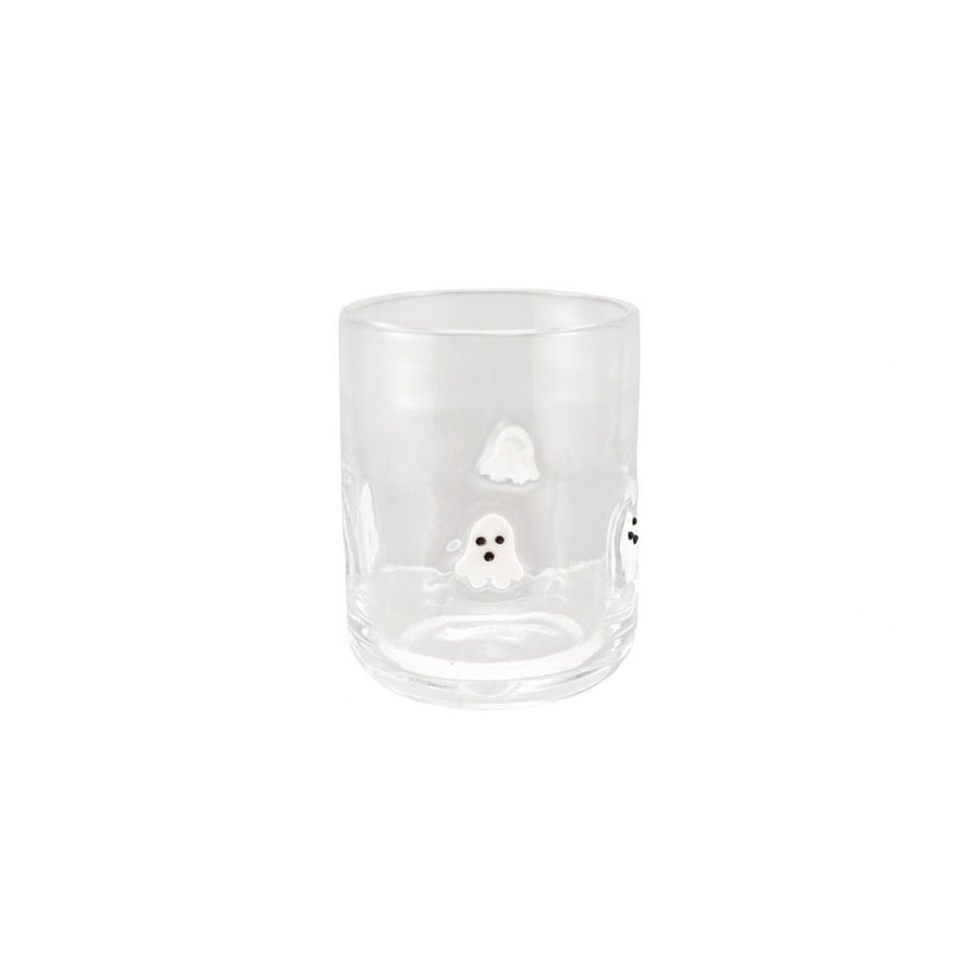 DRINKING GLASS W EMBEDDED GHOSTSWHITE & BLACK - CREATIVE COOP - Compralo en CorinneRegalos.com