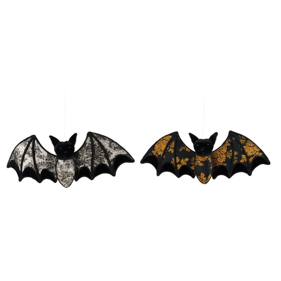 FOAM & FABRIC BAT W GLITTER/DAMASKPATTERN, 2 COLORS - CREATIVE COOP - Compralo en CorinneRegalos.com