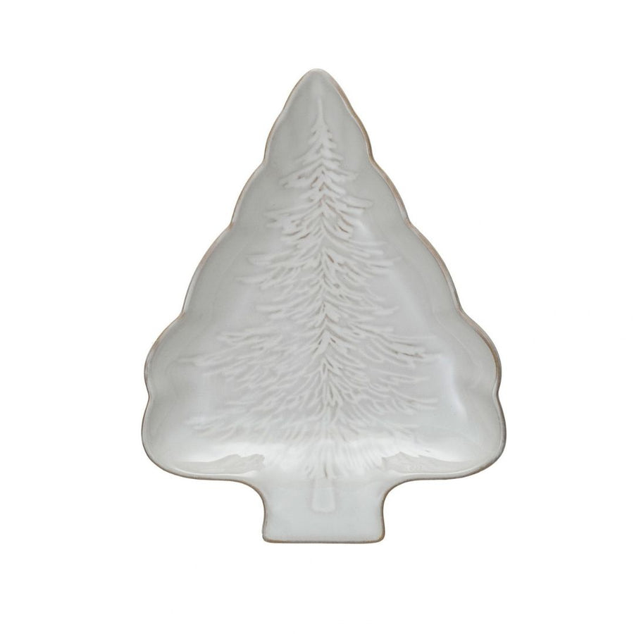8-3/4"L X 6-3/4"W STONEWARETREE SHAPED PLATE W TREE - CREATIVE COOP - Compralo en CorinneRegalos.com