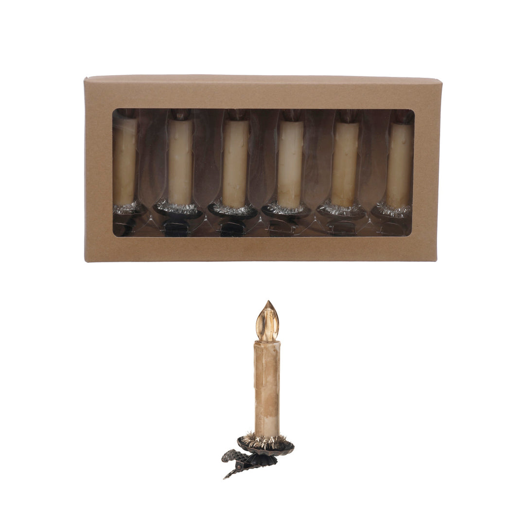 S/6 5-1/2H PLASTIC CANDLE - CREATIVE COOP - Compralo en CorinneRegalos.com