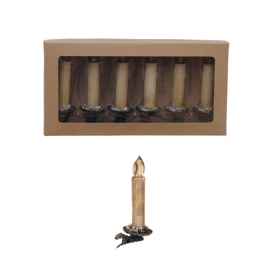 S/6 5-1/2H PLASTIC CANDLE - CREATIVE COOP - Compralo en CorinneRegalos.com