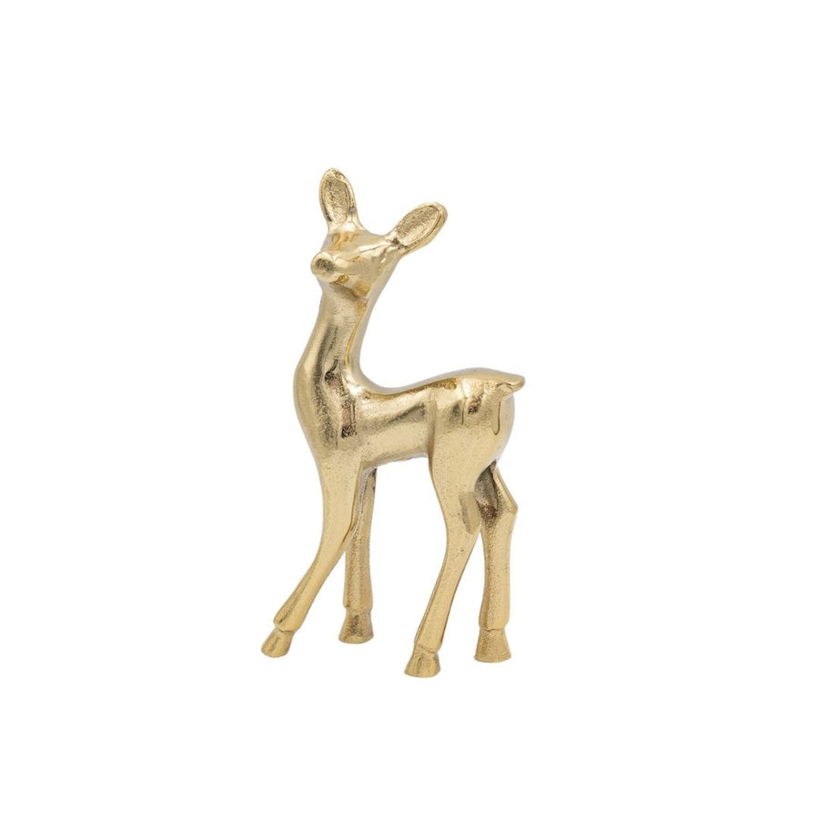 "4-1/2"L X 8-1/4"H ALUMINUM REINDEER, GOLD FINISH - CREATIVE COOP - Compralo en CorinneRegalos.com