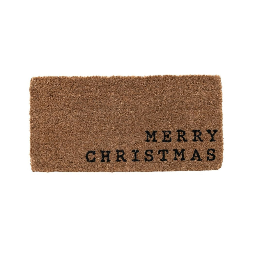 "32"L X 16"W NATURAL COIR DOORMAT "MERRY CHRISTMAS" - CREATIVE COOP - Compralo en CorinneRegalos.com