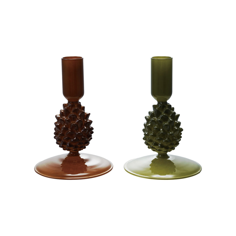3RDX 5H GLASS PINECONE TAPER - CREATIVE COOP - Compralo en CorinneRegalos.com