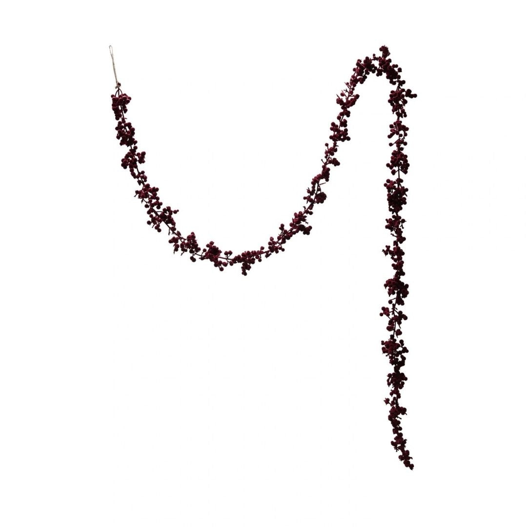 72"L FOAM FLOCKING GARLANDBURGUNDY - CREATIVE COOP - Compralo en CorinneRegalos.com