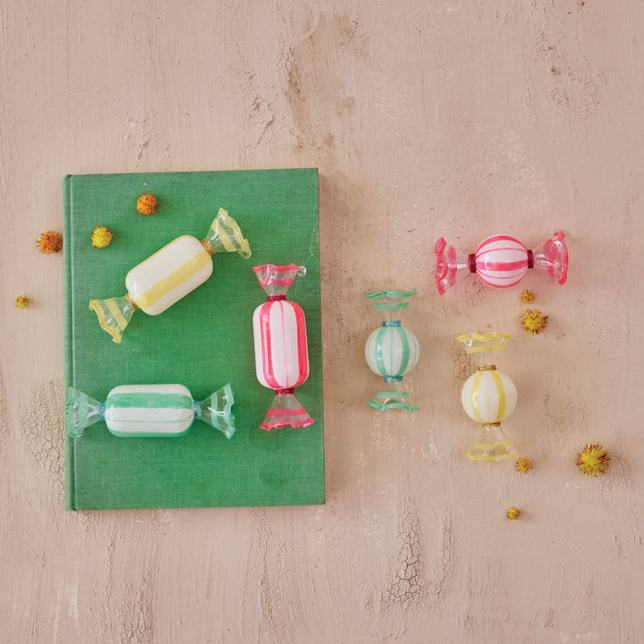 4-3/4H GLASS CANDY ORNAMENT