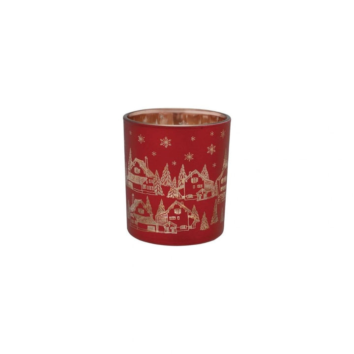 MERCURY GLASS TEALIGHT/VOTIVE HOLDERW LASER ETCHED SCENE - CREATIVE COOP - Compralo en CorinneRegalos.com