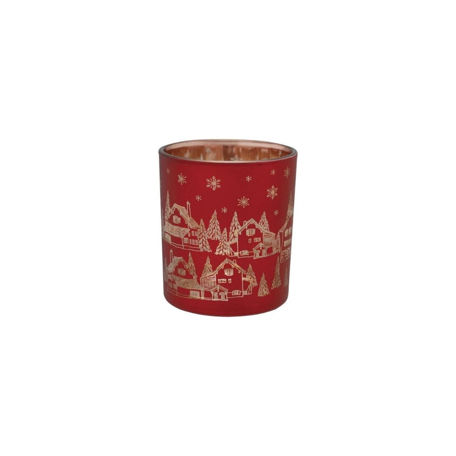 MERCURY GLASS TEALIGHT/VOTIVE HOLDERW LASER ETCHED SCENE - CREATIVE COOP - Compralo en CorinneRegalos.com