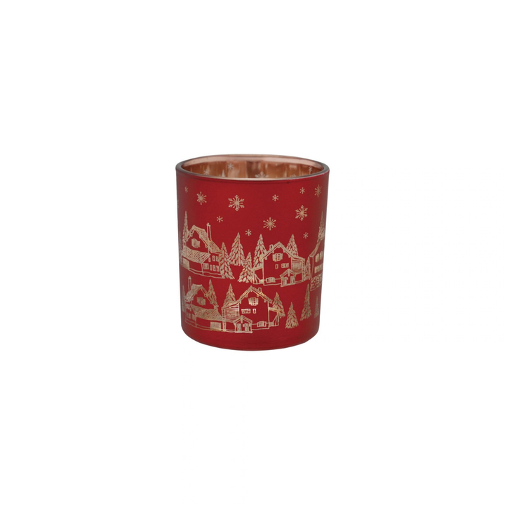 MERCURY GLASS TEALIGHT/VOTIVE HOLDERW LASER ETCHED SCENE - CREATIVE COOP - Compralo en CorinneRegalos.com