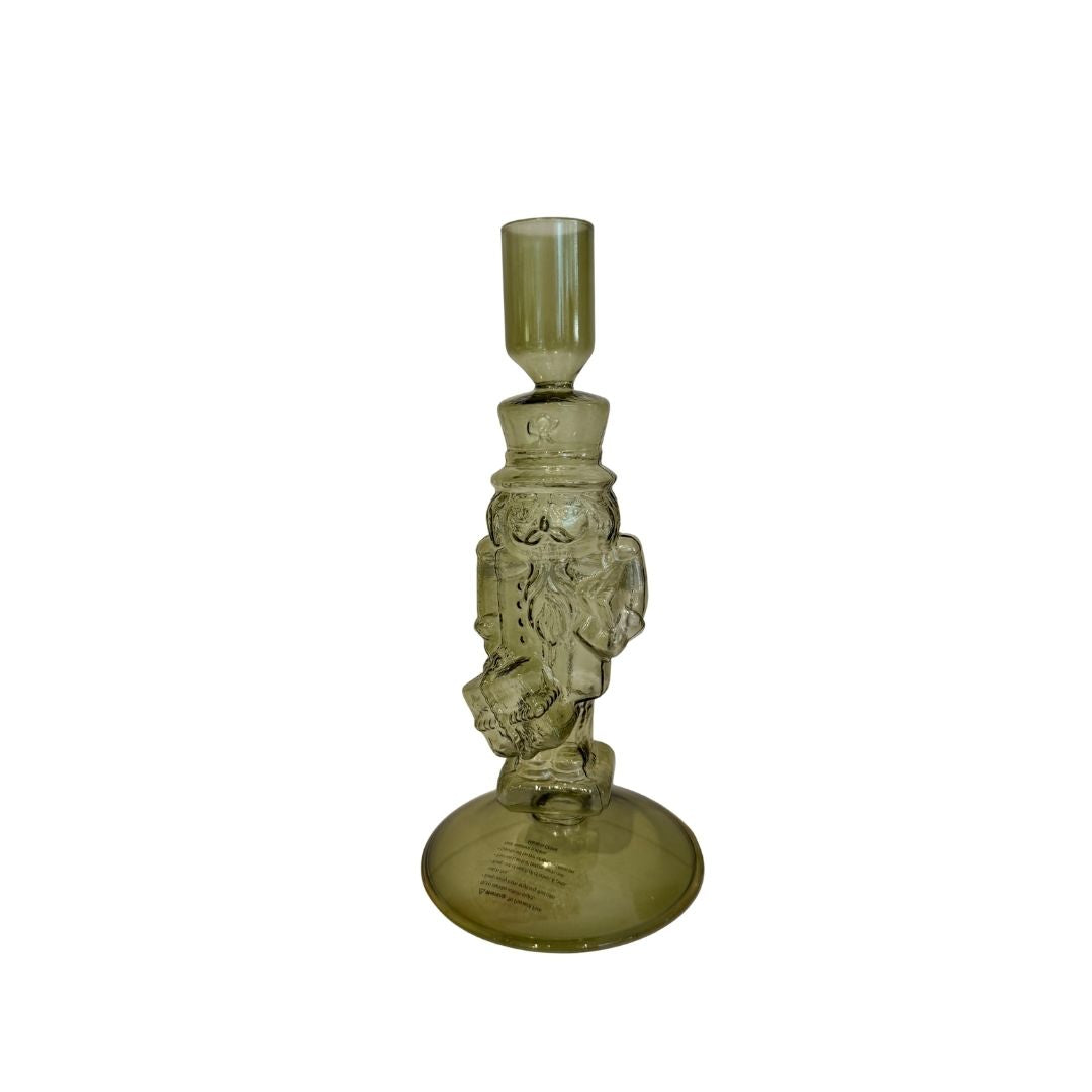 GLASS NUTCRACKER SHAPED TAPER HOLDER2 COLORS - CREATIVE COOP - Compralo en CorinneRegalos.com