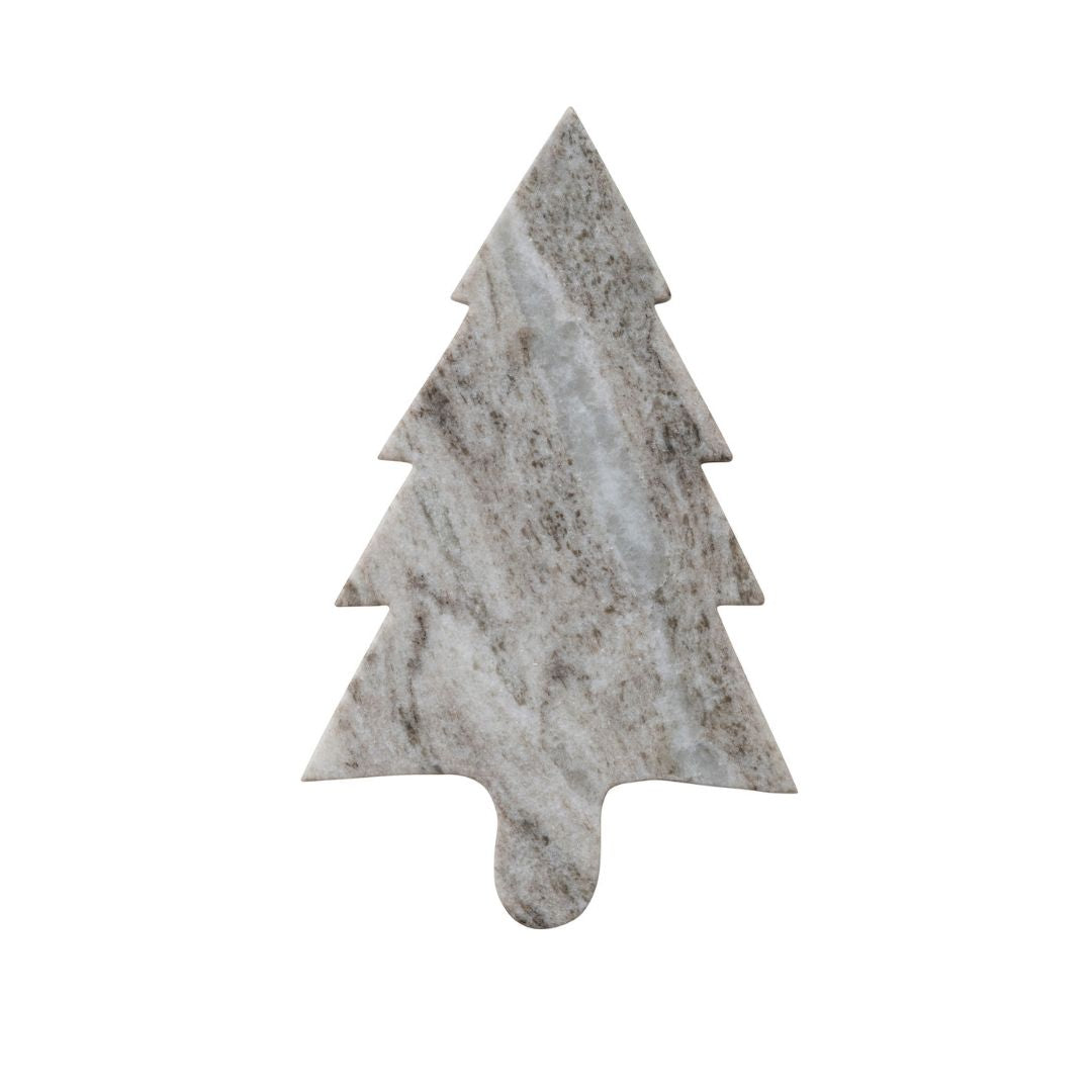 MARBLE TREE SHAPED SERVING BOARD, GREEN MELANGE - CREATIVE COOP - Compralo en CorinneRegalos.com