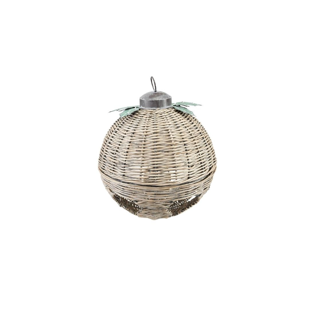 HAND-WOVEN RATTAN BELL W METAL LEAVESNATURAL - CREATIVE COOP - Compralo en CorinneRegalos.com