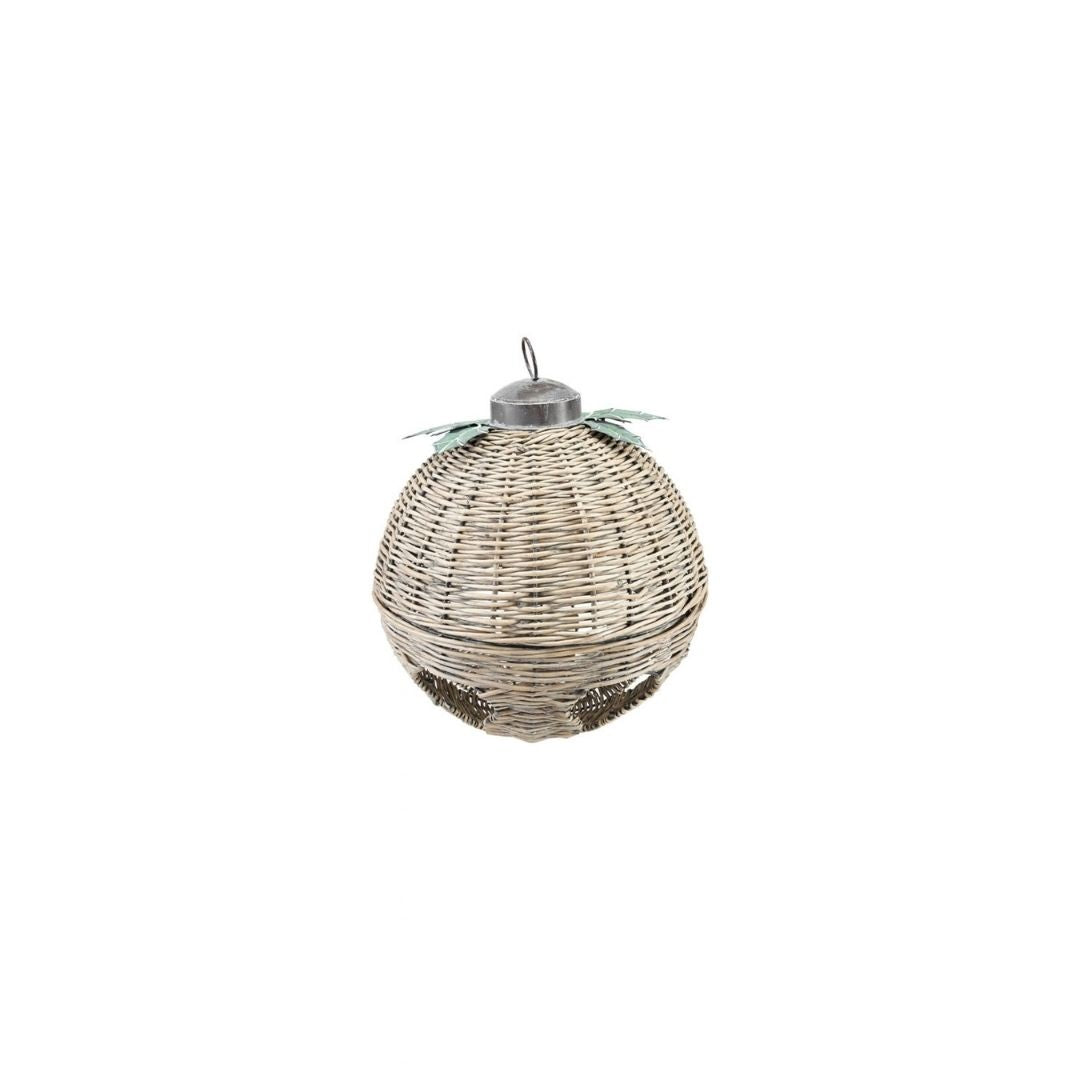 HAND-WOVEN RATTAN BELL W METAL LEAVESNATURAL - CREATIVE COOP - Compralo en CorinneRegalos.com