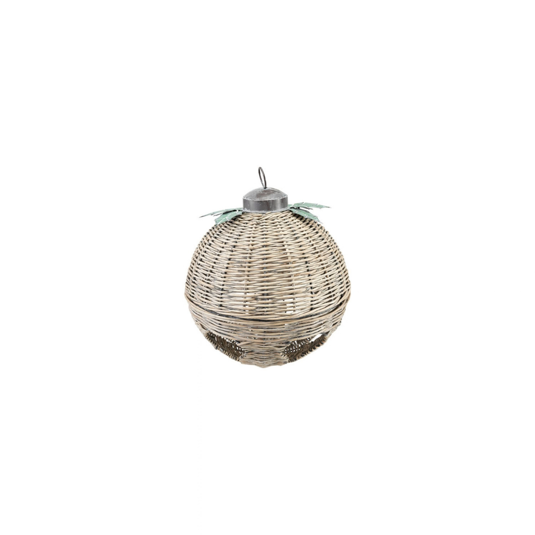 HAND-WOVEN RATTAN BELL W METAL LEAVESNATURAL - CREATIVE COOP - Compralo en CorinneRegalos.com