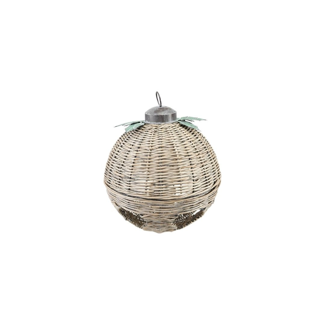HAND-WOVEN RATTAN BELL W METAL LEAVESNATURAL - CREATIVE COOP - Compralo en CorinneRegalos.com