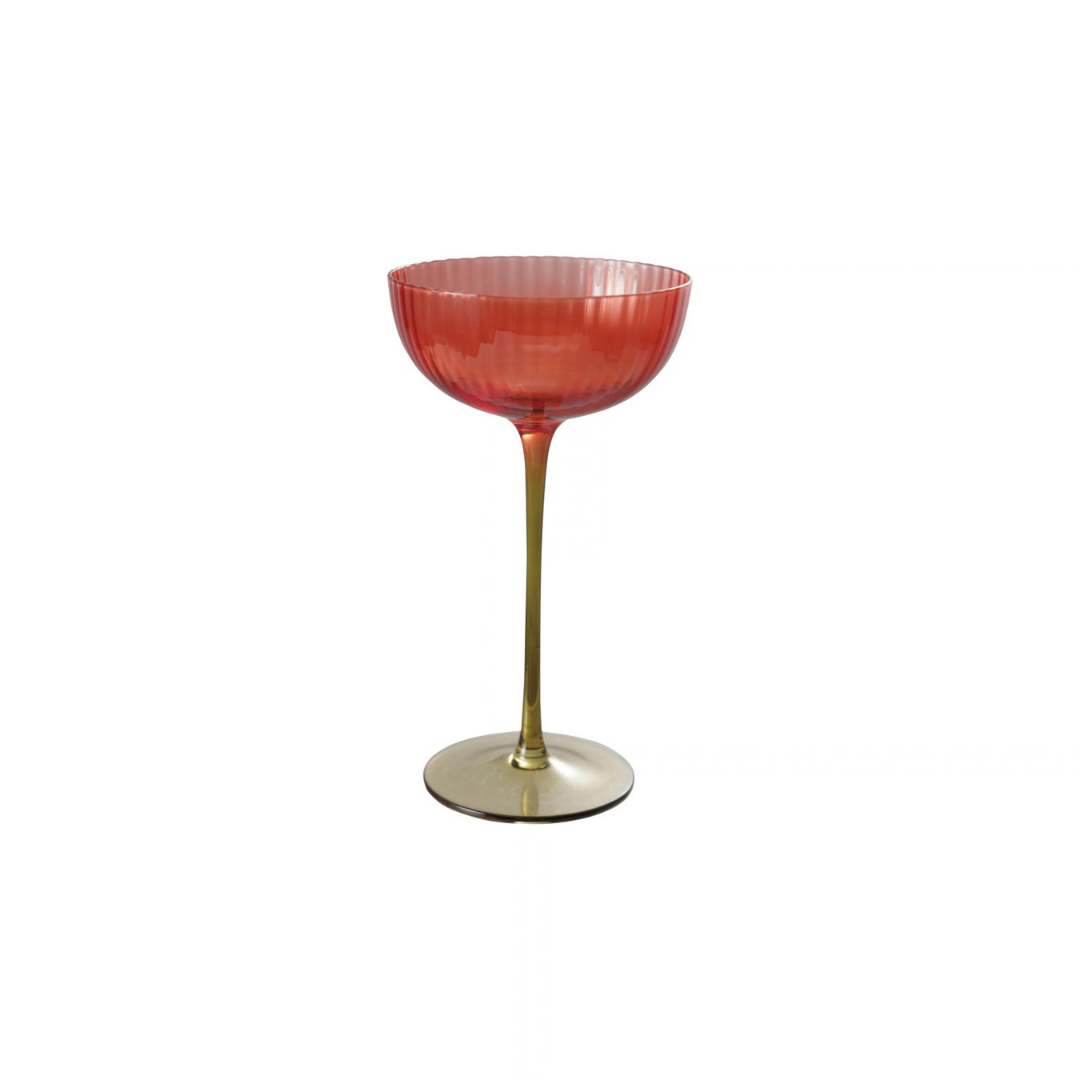 RIBBED STEMMED WINE GLASS, RED & OLIVEGREEN - CREATIVE COOP - Compralo en CorinneRegalos.com
