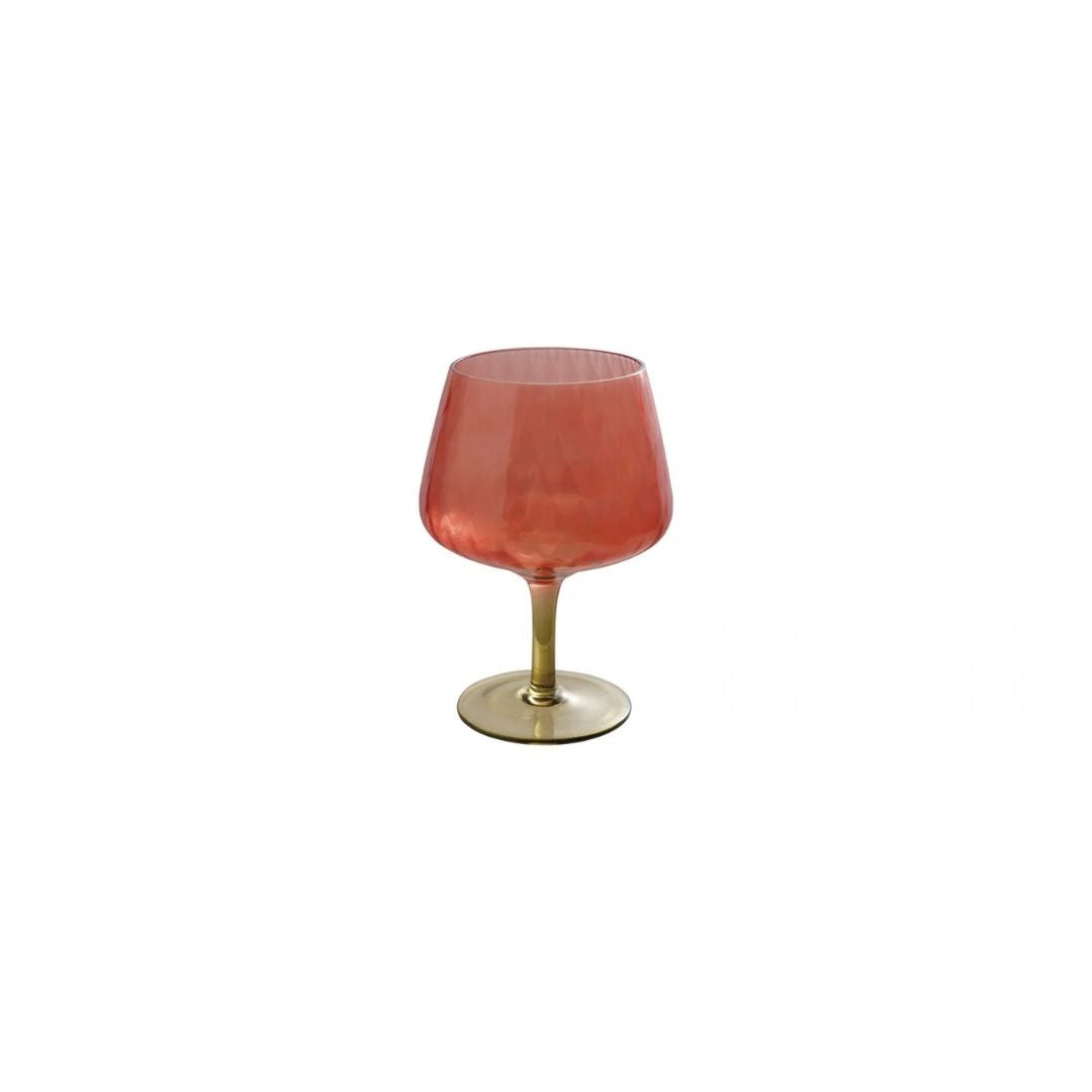 RIBBED STEMMED WINE GLASS, RED & OLIVEGREEN - CREATIVE COOP - Compralo en CorinneRegalos.com