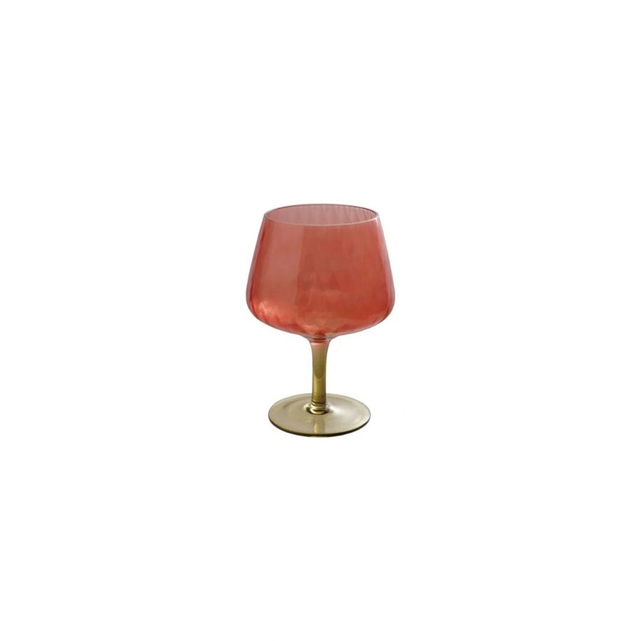 RIBBED STEMMED WINE GLASS, RED & OLIVEGREEN - CREATIVE COOP - Compralo en CorinneRegalos.com