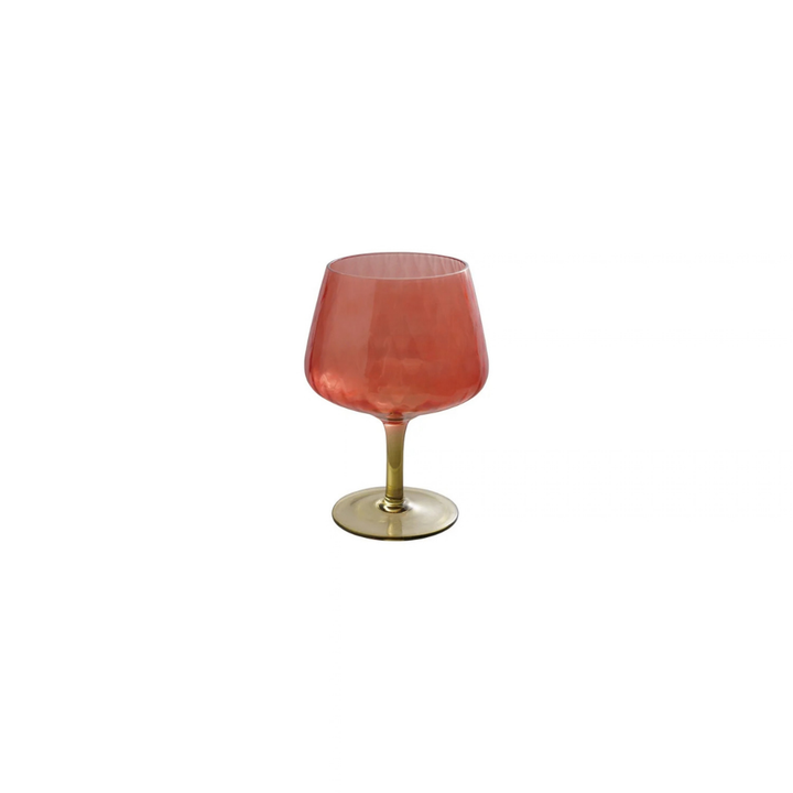 RIBBED STEMMED WINE GLASS, RED & OLIVEGREEN - CREATIVE COOP - Compralo en CorinneRegalos.com