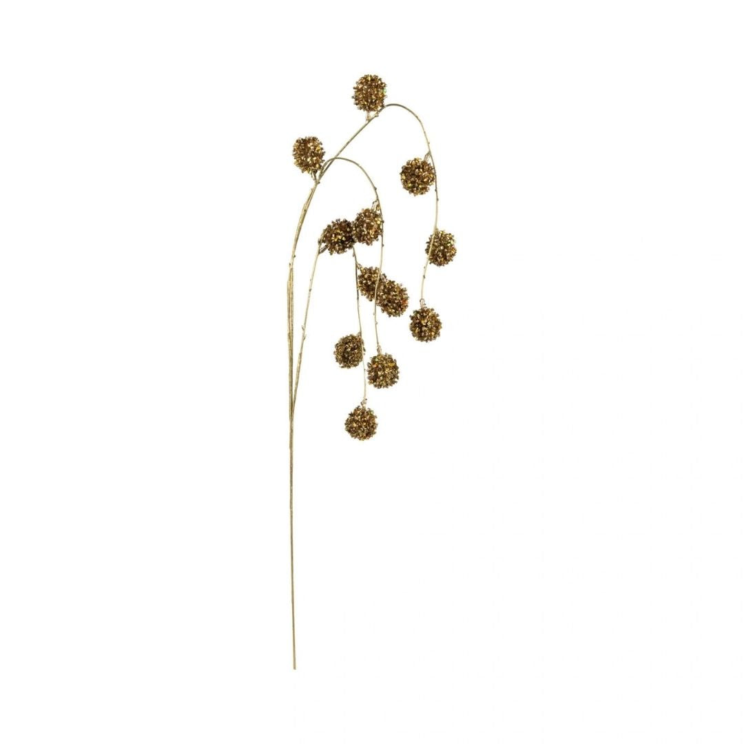 FAUX BERRY SPRAY W GLITTER, GOLD FINISH - CREATIVE COOP - Compralo en CorinneRegalos.com