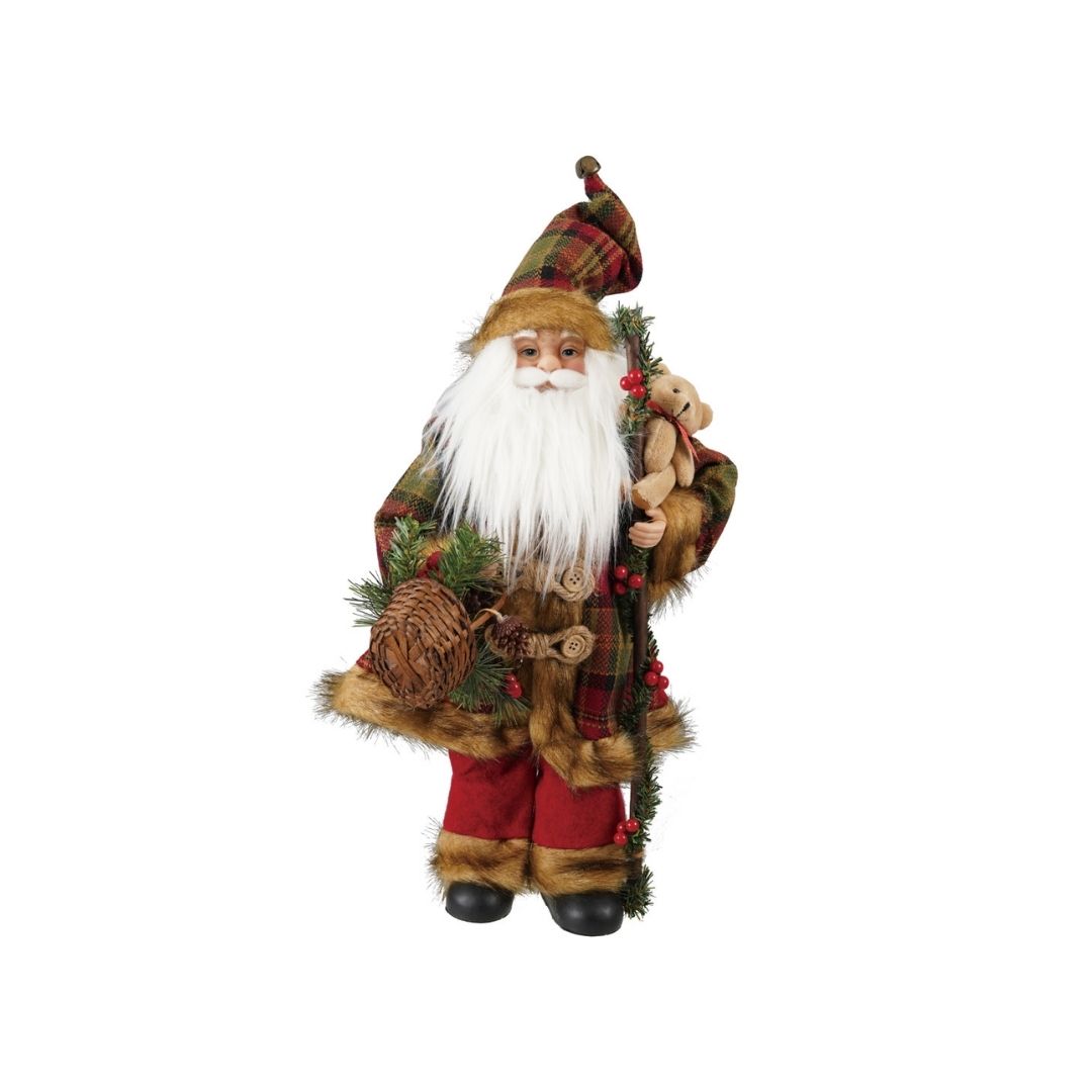 FABRIC & PLASTIC SANTA W SNOWSHOESMULTI COLOR - CREATIVE COOP - Compralo en CorinneRegalos.com