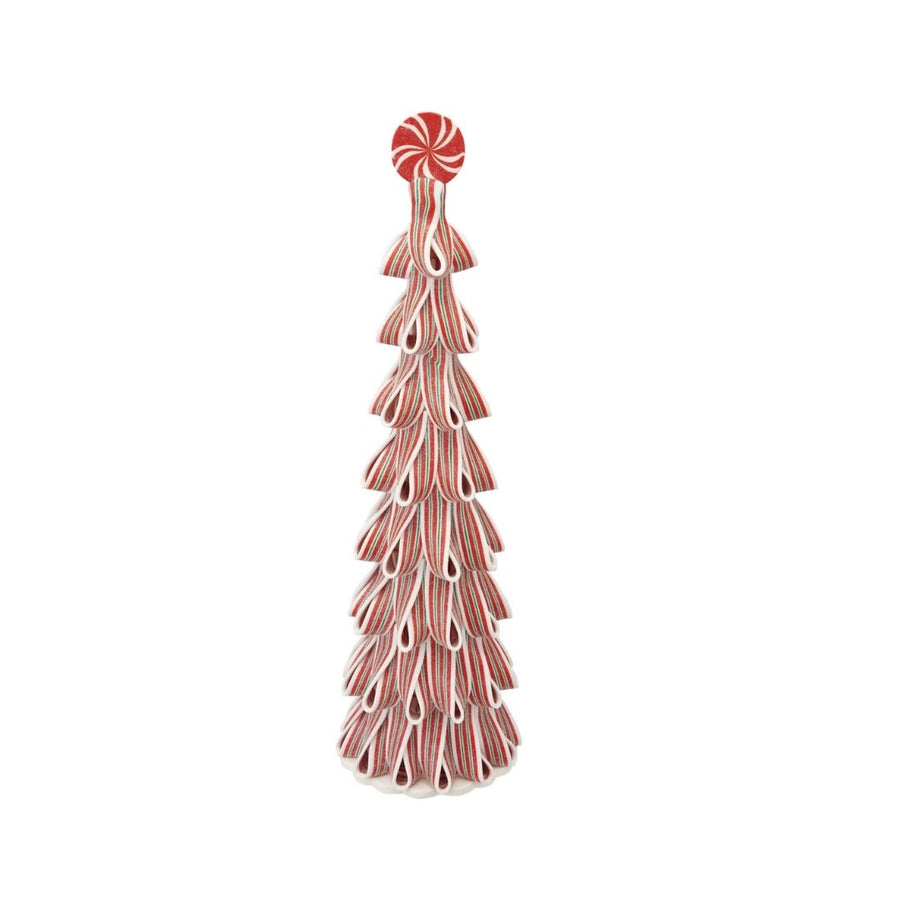 "17-1/2"H CLAY CANDY TREE W GLITTER, RED WHITE & GREEN - CREATIVE COOP - Compralo en CorinneRegalos.com