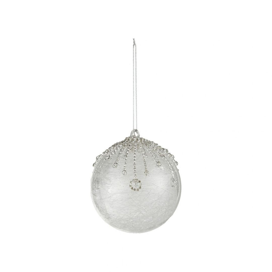 GLASS BALL ORNAMENT W FAUX CRYSTALICICLES - CREATIVE COOP - Compralo en CorinneRegalos.com