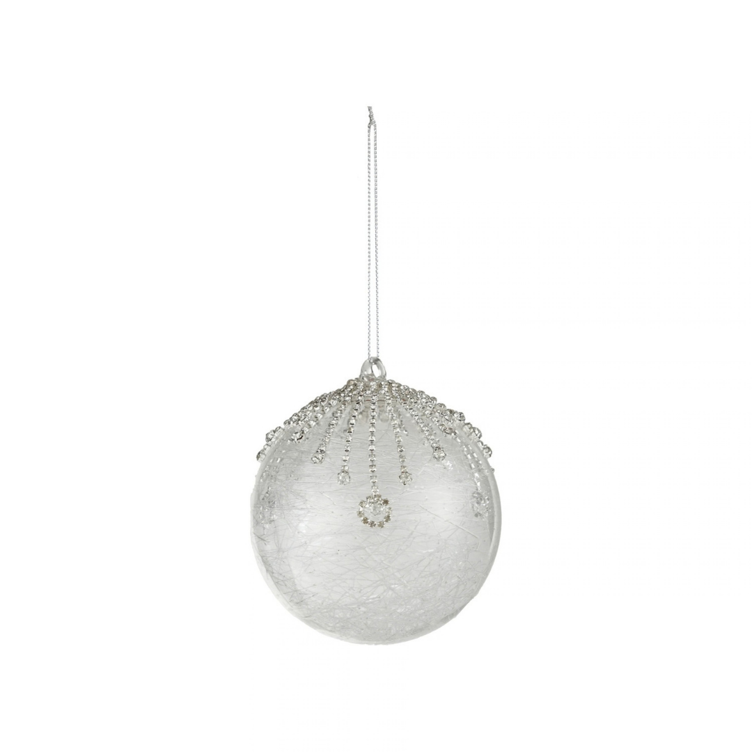 GLASS BALL ORNAMENT W FAUX CRYSTALICICLES - CREATIVE COOP - Compralo en CorinneRegalos.com