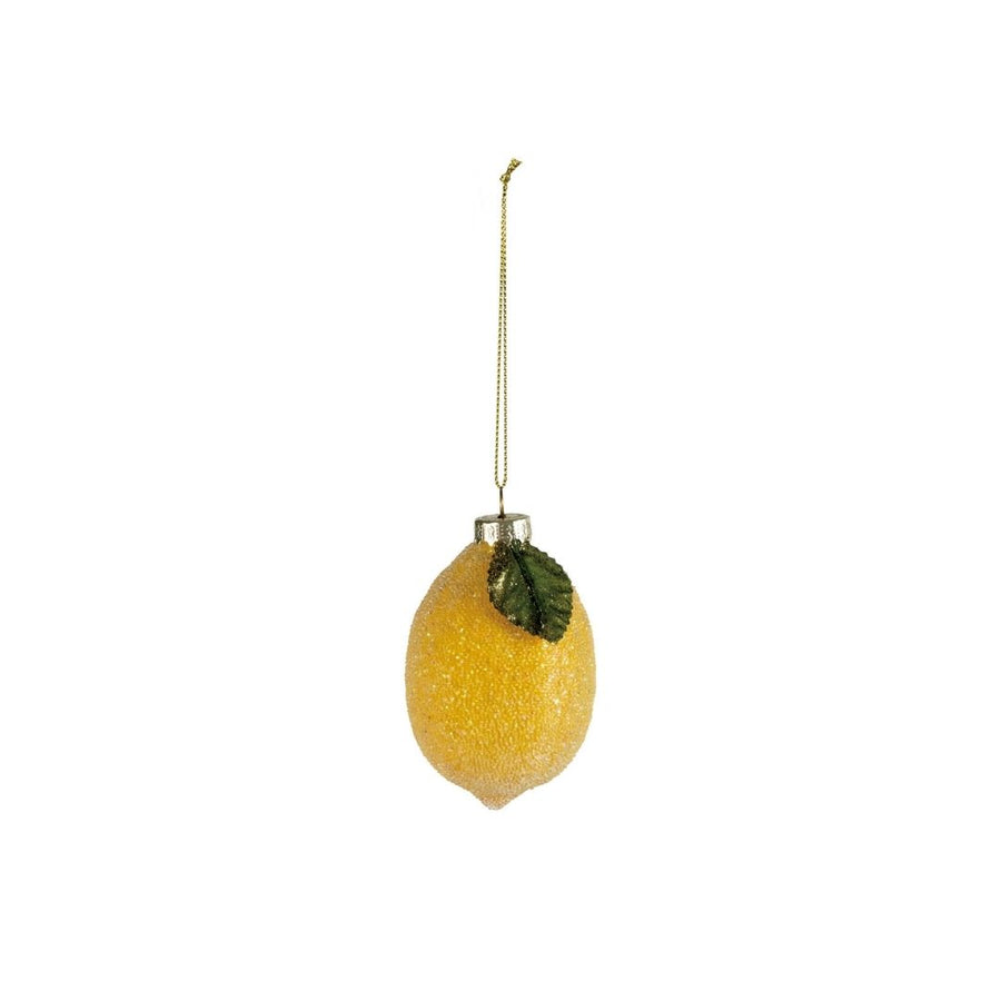 GLASS LEMON ORNAMENT W BEADSYELLOW & GREEN - CREATIVE COOP - Compralo en CorinneRegalos.com